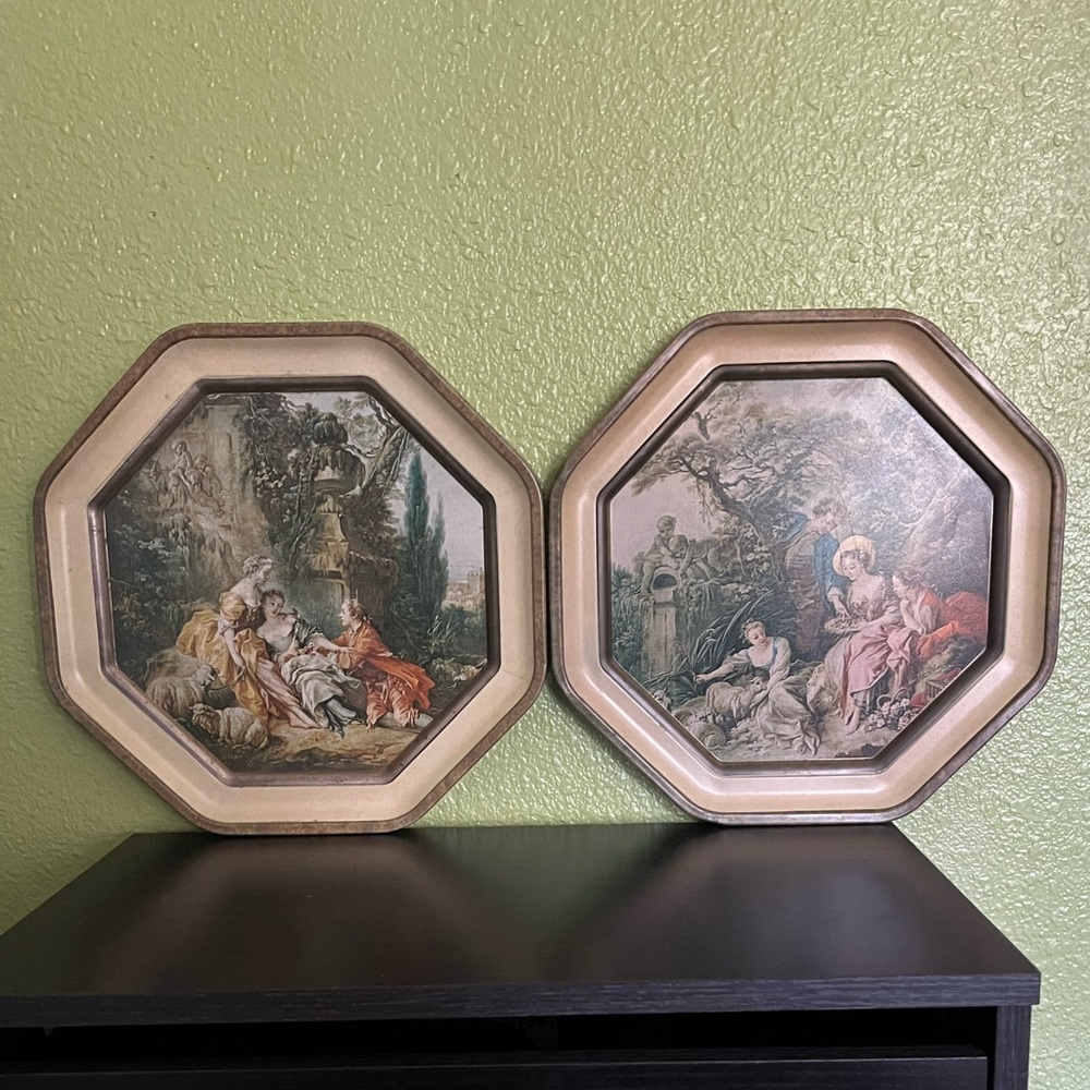 Vintage Sunshine Biscuits Tin Lids Wall Decor Francoise Boucher